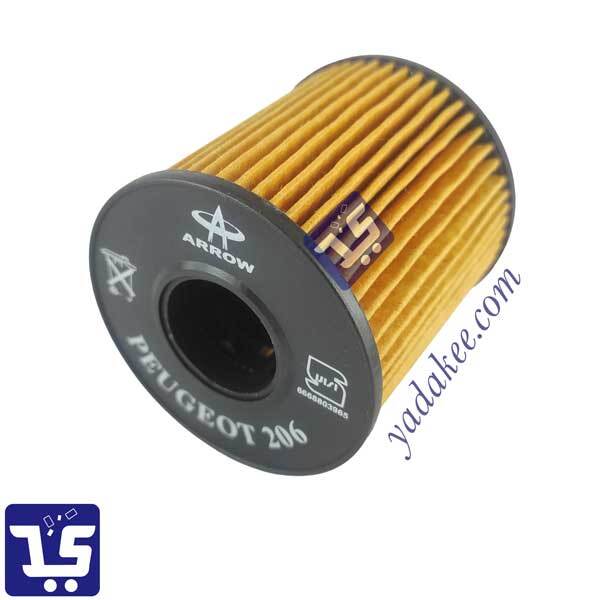 فیلتر روغن 206 کوتاه آروو پلاس (+Arrow) مناسب موتورهای TU3 و TU5